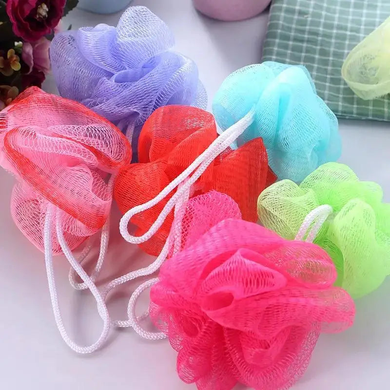 10 Pcs Colorful Bath Shower Puffs - Exfoliating Mesh Loofah Sponge Set