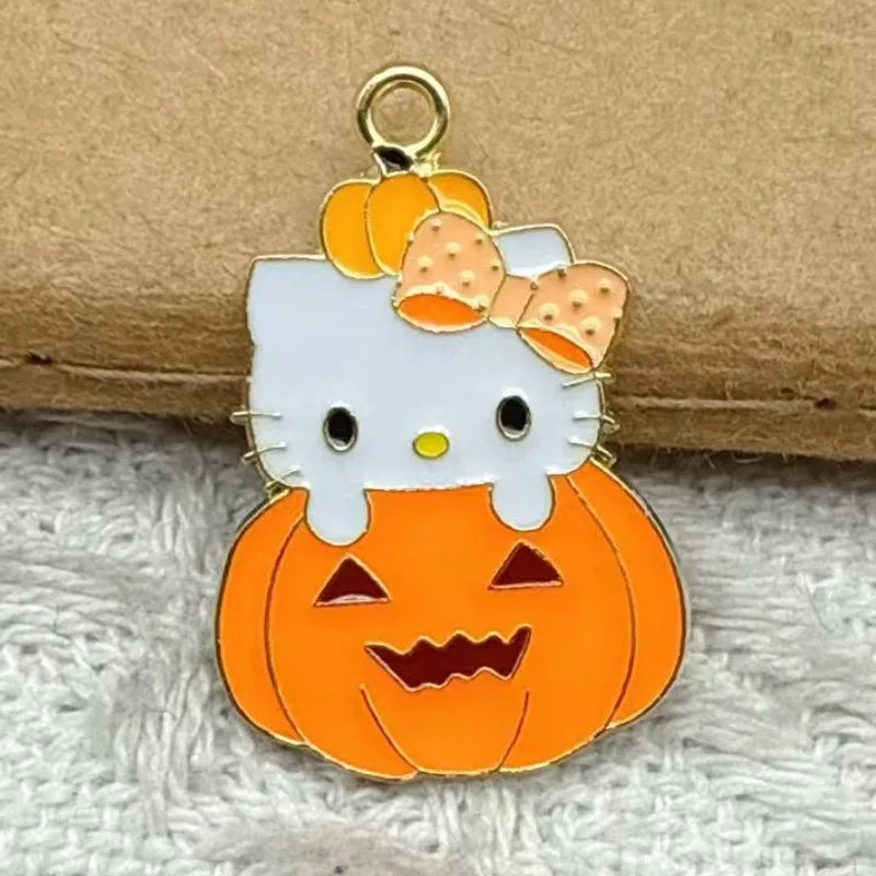 Halloween Cat Alloy Charm Set for Earring Keychain DIY Jewelry Accessories