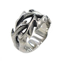 Vintage Punk Stainless Steel Crown of Thorns Ring for Men Women Hollow Out Design Jewelry