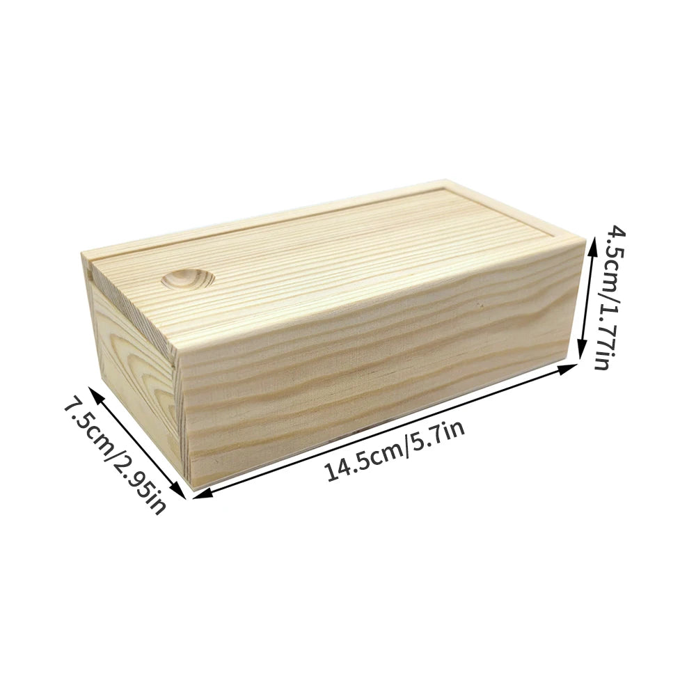 Wooden Pull-Out Jewelry Storage Box with Natural Pine Finish