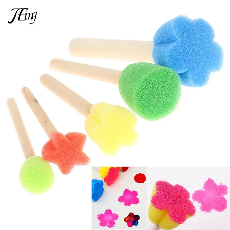 Kids Toddler Sponge Stamp Brush Art Kit for Drawing & Painting