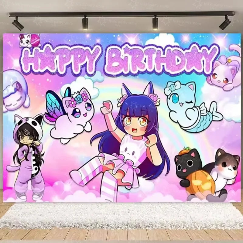 Aphmau Birthday Party Decorations Set - Balloons, Banners, Stickers & More