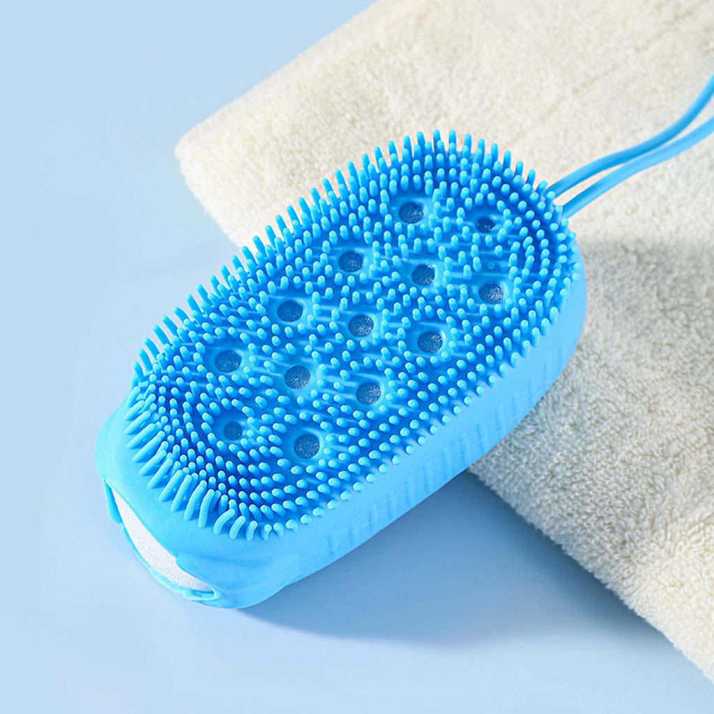 Silicone Body Brush Exfoliating Shower Scrubber for Bath & Massage