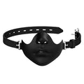 Black Silicone Half Face Mask with Adjustable Strap for Halloween Cosplay Party