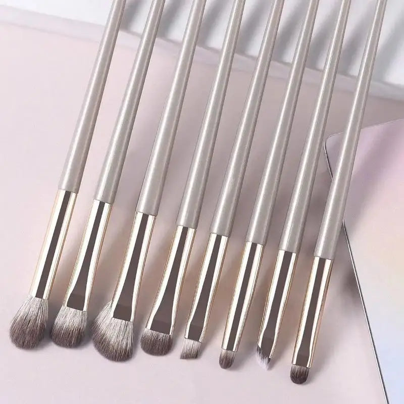8Pcs Eye Makeup Brush Set for Eyeshadow & Eyeliner - Soft Synthetic Bristles
