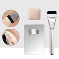 Stainless Steel Makeup Palette with Brushes & Spatula for Foundation Lipstick & Eye Shadow Mixing