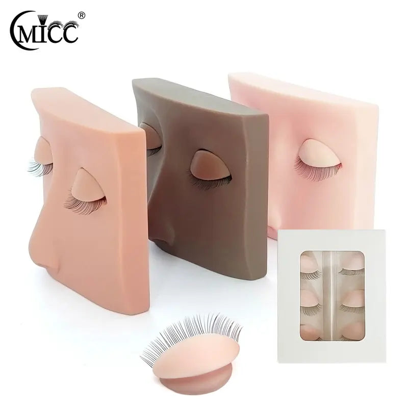 Eyelash Extension Practice Mannequin Head Kit with Removable Eyelids - Silicone Cosmetic Model for Lash Grafting Training