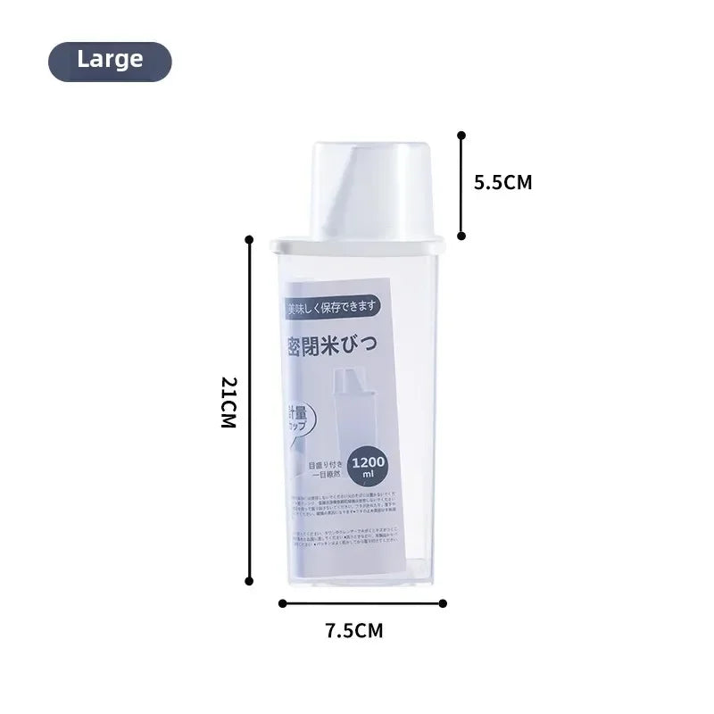 Japanese Style Food Storage Container Sealed Grain Jar 1.2L Moisture-Proof Kitchen Organizer