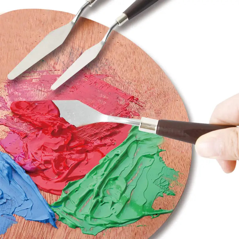 Palette Knife Painting Set Stainless Steel Spatula Metal Art Knife with Wood Handle