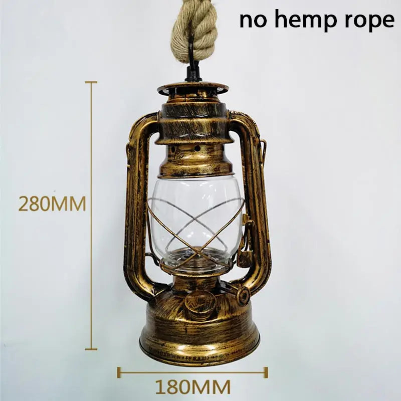 Vintage Industrial Hemp Rope Pendant Light E27 Hang Lamp for Home & Bar