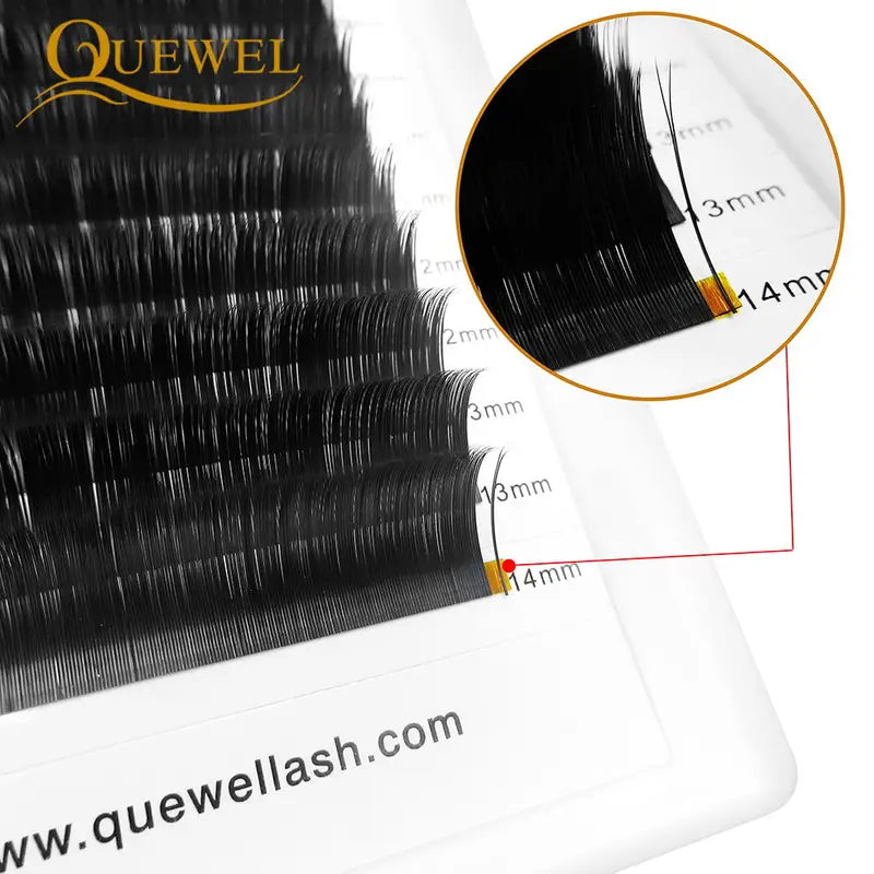 Flat Lash Extensions for Professionals - Ellipse Flat C/D Curl, 0.15/0.20mm, 17mm & More