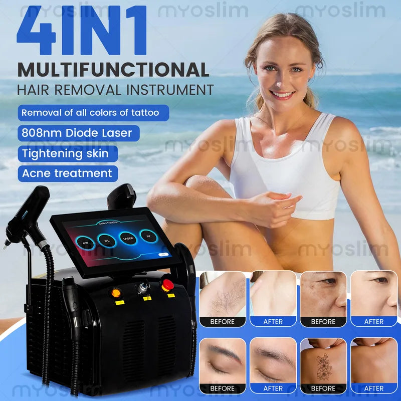 4-in-1 Professional Laser Hair Removal & Skin Rejuvenation Machine