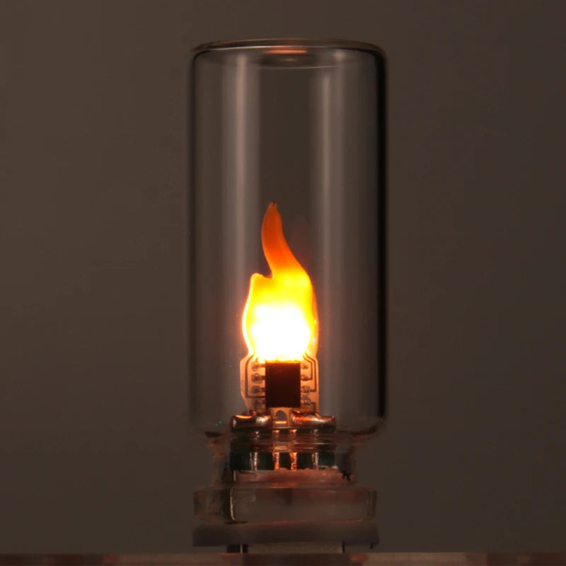 USB Flickering Flame Night Light - Frosted Glass Candle for Car & Bedroom