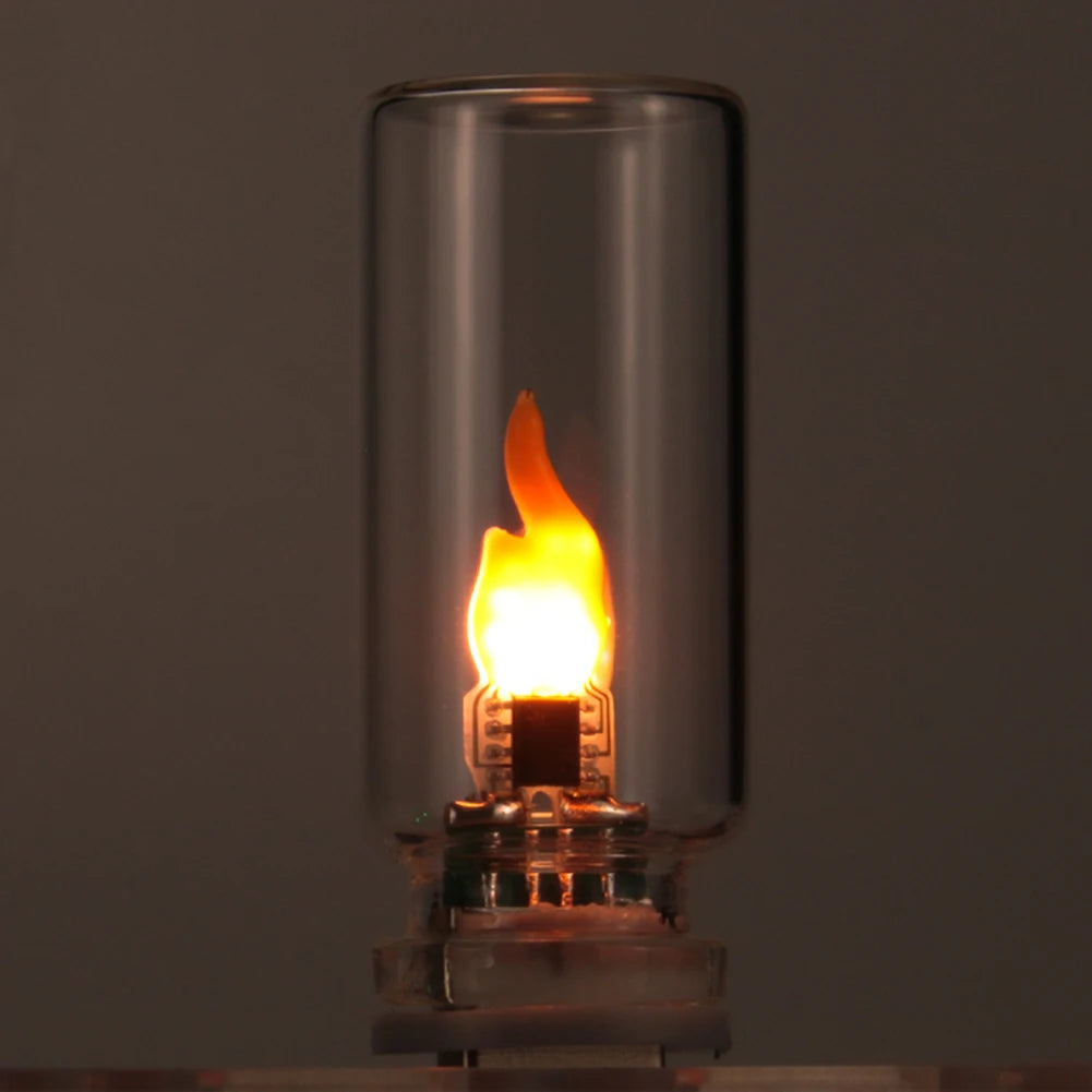 USB Flickering Flame Night Light - Frosted Glass Candle for Car & Bedroom