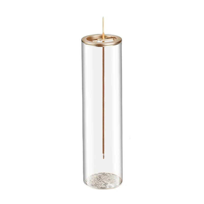 Modern Glass Incense Burner with Ash Catcher - Anti-Ash Flying Holder for Meditation & Home Decor