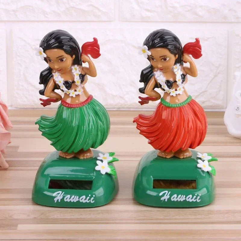 Solar Hula Girl Dancing Toy for Car Dashboard Decor - Hawaii Style Shaking Head Ornament