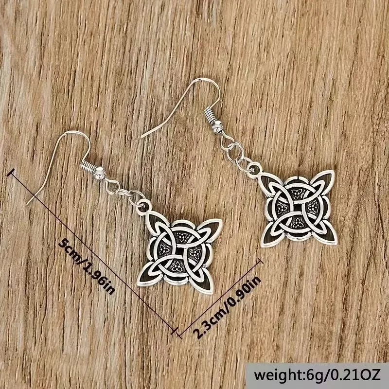 Vintage Witch Knot Earrings Celtic Pagan Wicca Symbol Jewelry for Women