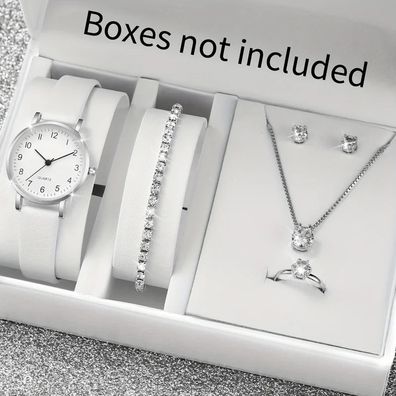 Fashion Women's Quartz Watch with Leather Strap and Diamond Accents - Multiple Colors