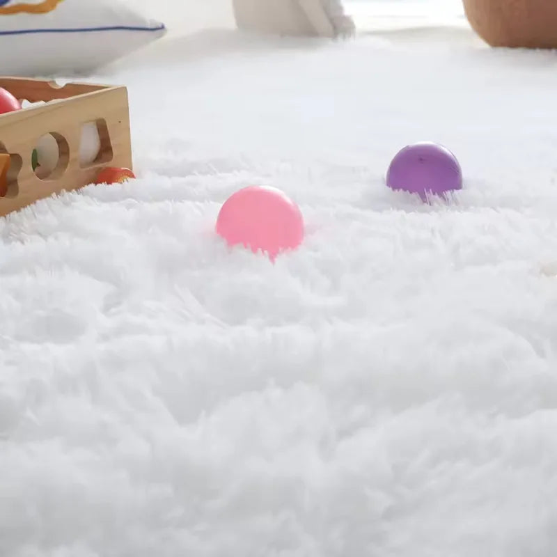 Ultra Thick Plush Area Rug - Soft Shaggy Floor Mat for Living Room & Bedroom