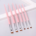 6 Pcs Fine Eye Makeup Brush Set for Eyeliner and Eyebrow Styling - High-End Cosmetic Tools