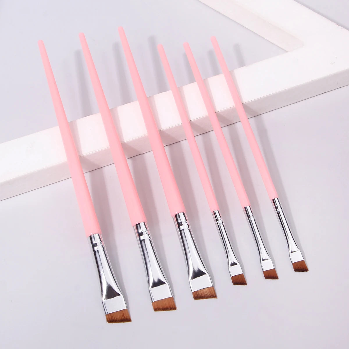 6 Pcs Fine Eye Makeup Brush Set for Eyeliner and Eyebrow Styling - High-End Cosmetic Tools