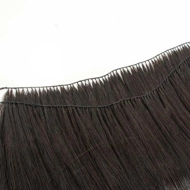 Natural Human Hair Feather Hair Extensions - Micro Ring Weft, Reusable, 20-22 Inch