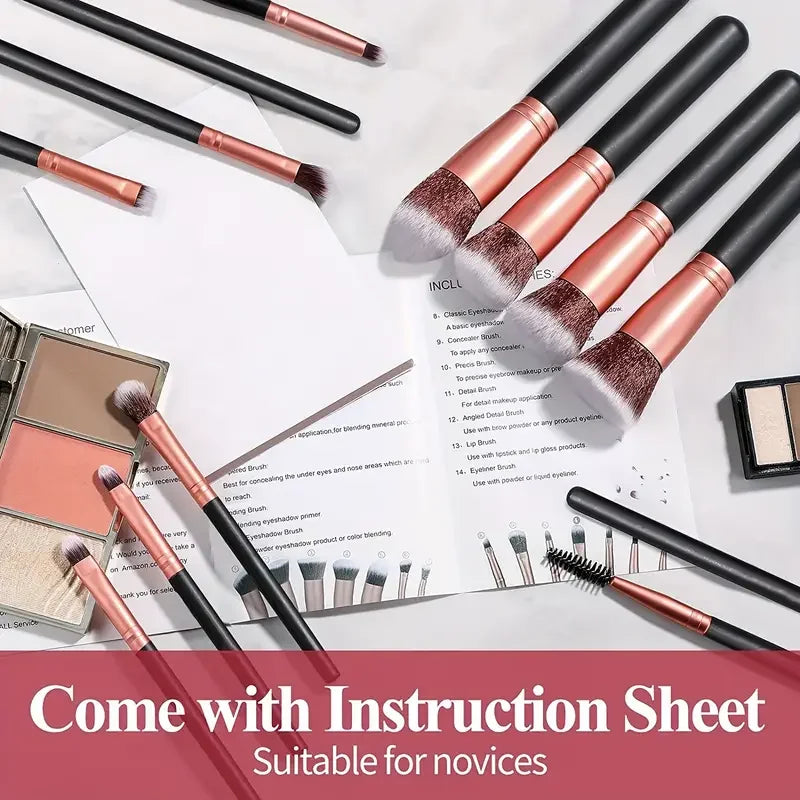 Professional Makeup Brush Set - Soft Fluffy Eye Shadow, Foundation, Blush & Concealer Tools