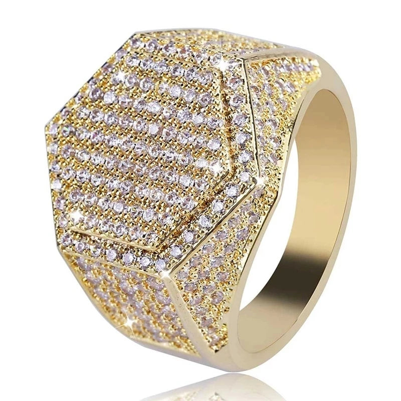 Trendy Crystal Inlaid Women Men Ring Jewelry - Business & Fashion Style