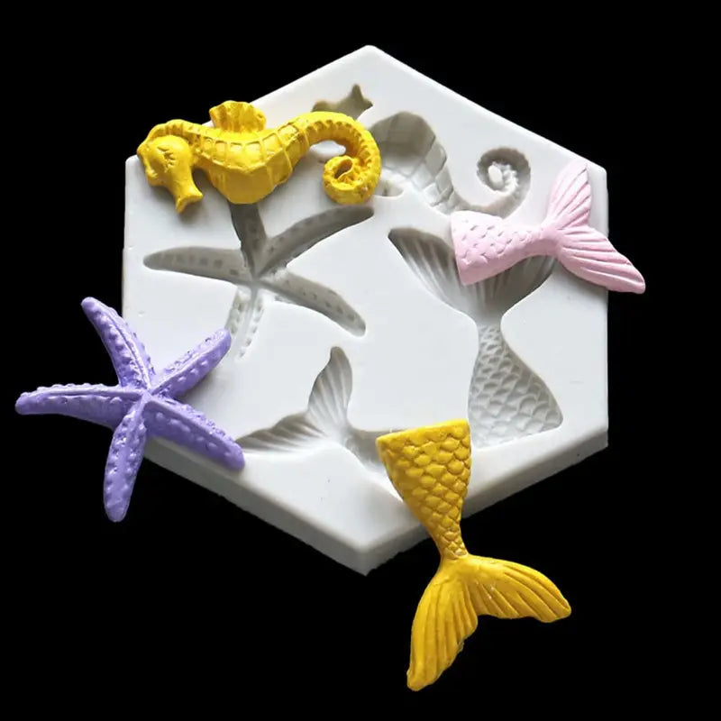 Liquid Silicone Fish and Sea Life Mold for DIY Baking and Crafts
