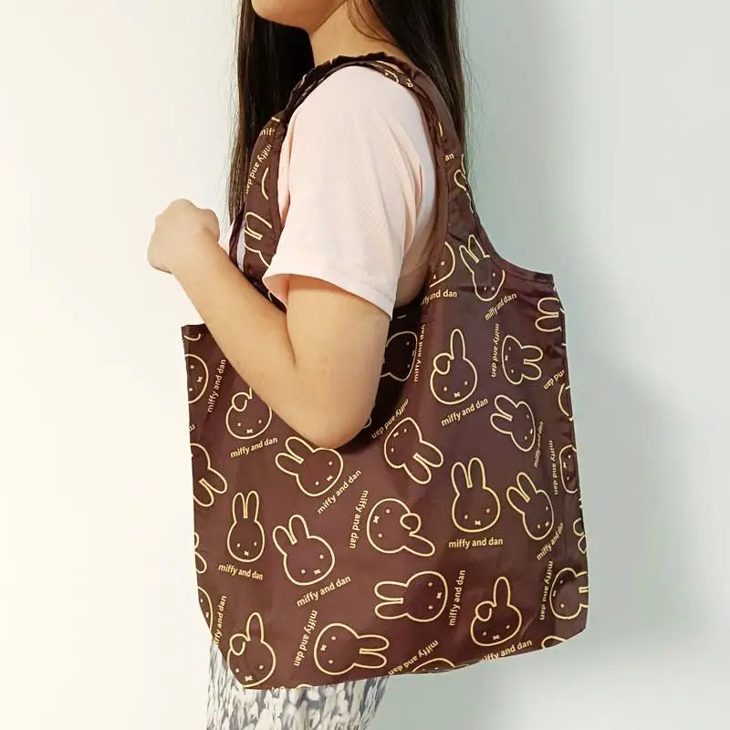 Kawaii Miffy Rabbit Shopping Bag - High Capacity Foldable Tote for Girls
