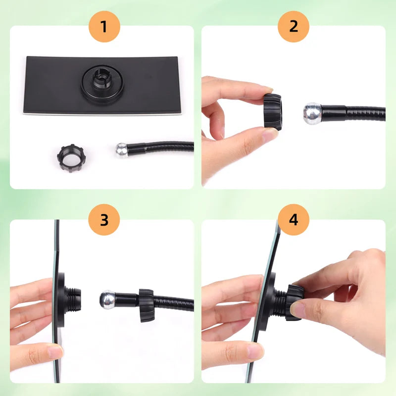Adjustable Clip-On Mirror with 360° Rotation for Office, Salon & Desk