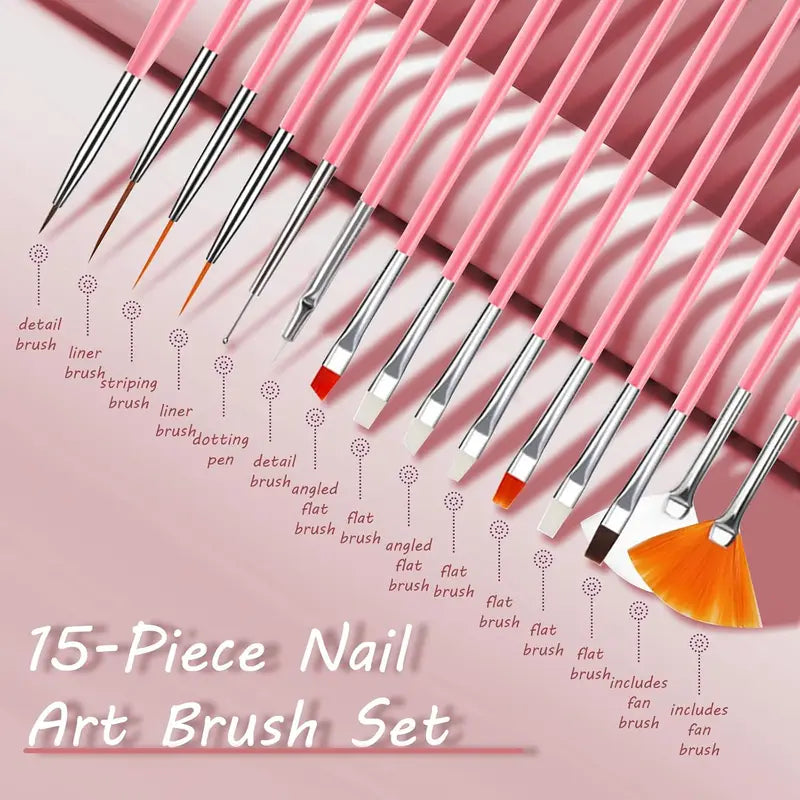 Nail Art Brush Set with Dotting and Detailing Tools for Professional and Home Use