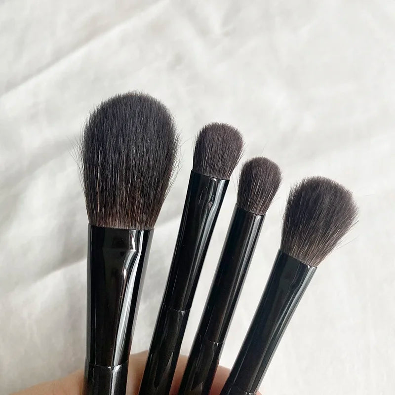 Soft Squirrel Hair Makeup Brushes Set - Powder, Blush & Eyeshadow Tools