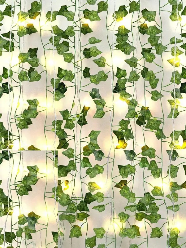 Artificial Green Leaf Vine with Lights - Outdoor Wall & Garden Decor, Fairy Vine for Weddings & Parties