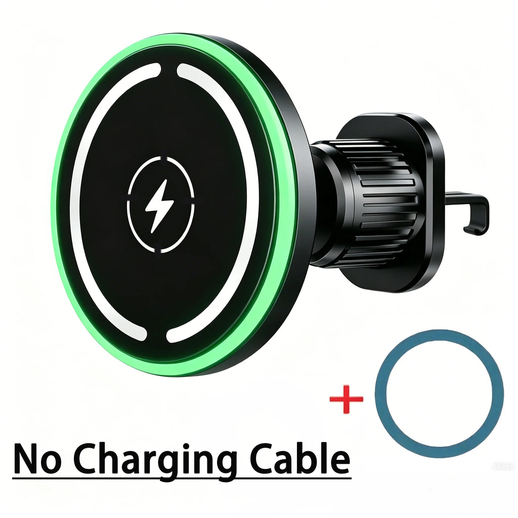 Wireless Car Phone Charger Mount with Magnetic Holder and Fast Charging 30W