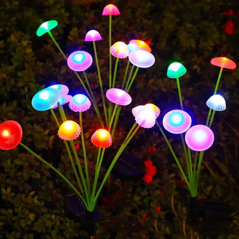 Solar Garden Pathway Lights Waterproof Outdoor Mushroom LED Decor Set