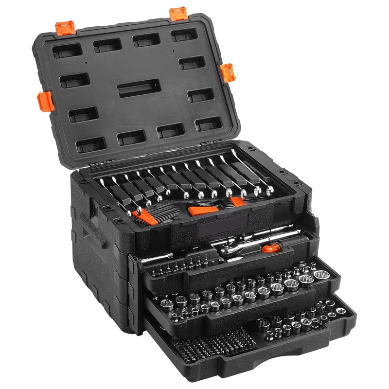 Professional Mechanics Tool Set with 450 Pcs Socket & Wrench Kit - SAE & Metric