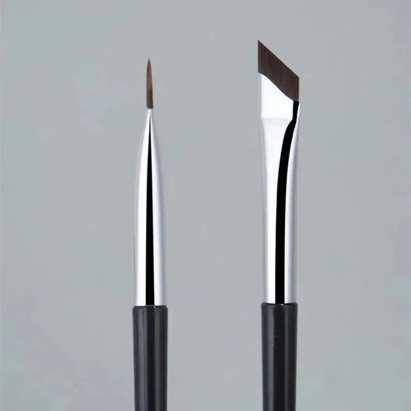 Ultra Thin Fine Eyeliner & Eyebrow Makeup Brush Set - Precise Flat Angled Tools