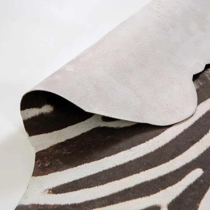 Non-Slip Zebra Print Area Rug Bohemian Style Living Room Carpet Floor Mat