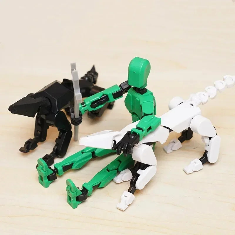 Multi-Jointed Action Figure Robot & Dog Toy Set - Creative Kids Gift
