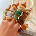 30-Piece Bohemian Retro Acrylic Resin Ring Set for Women - Stacked & Personalized Halo Design