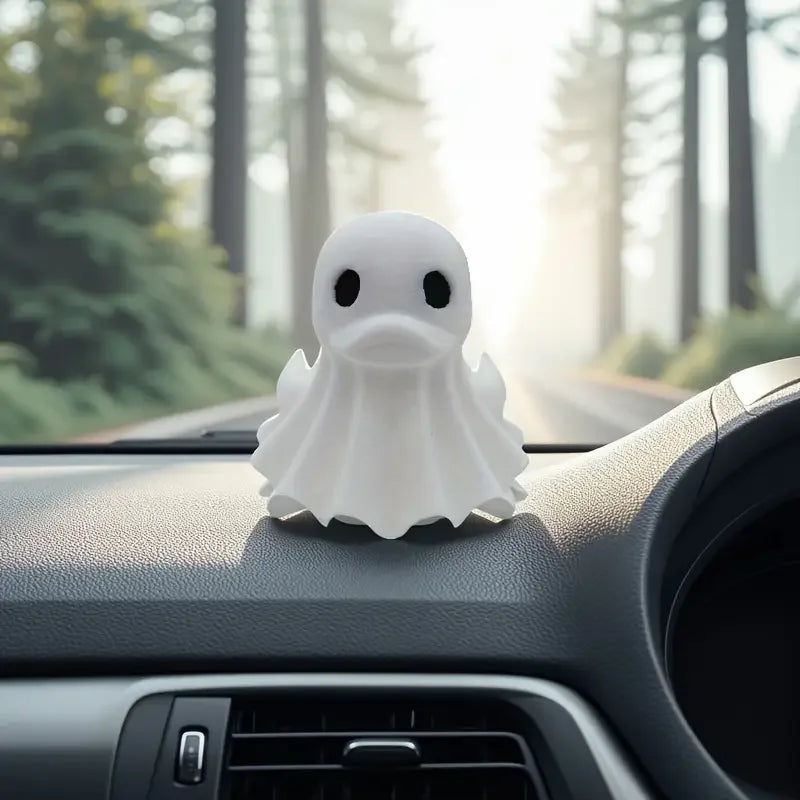 Halloween Ghost Duck Decor Set - Horror Wizard Desktop & Car Figurines