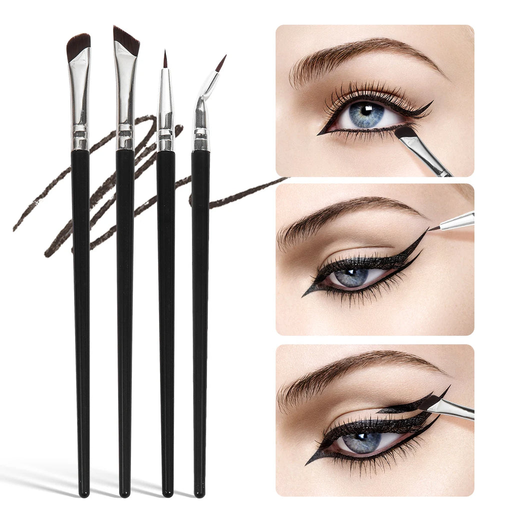 Professional 4-Piece Eye Makeup Brush Set for Eyeshadow Eyebrow & Eyeliner