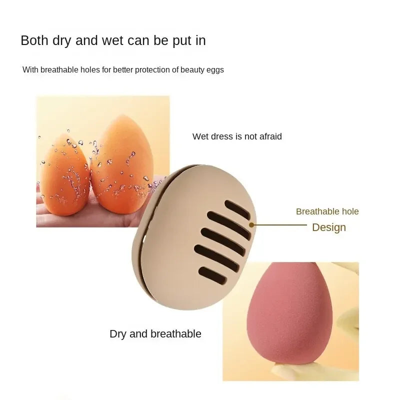Makeup Sponge Holder Eco-Friendly Silicone Storage Case Travel Cosmetic Puff Organizer