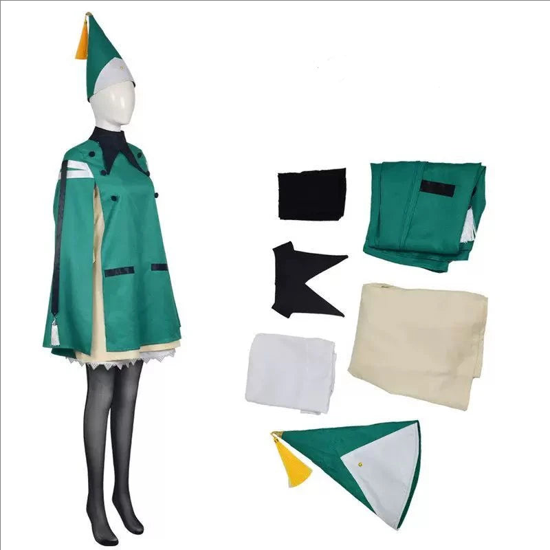 Anime Witch Hat Costume Set for Women Girls - Full Dress Jacket & Props Halloween Cosplay