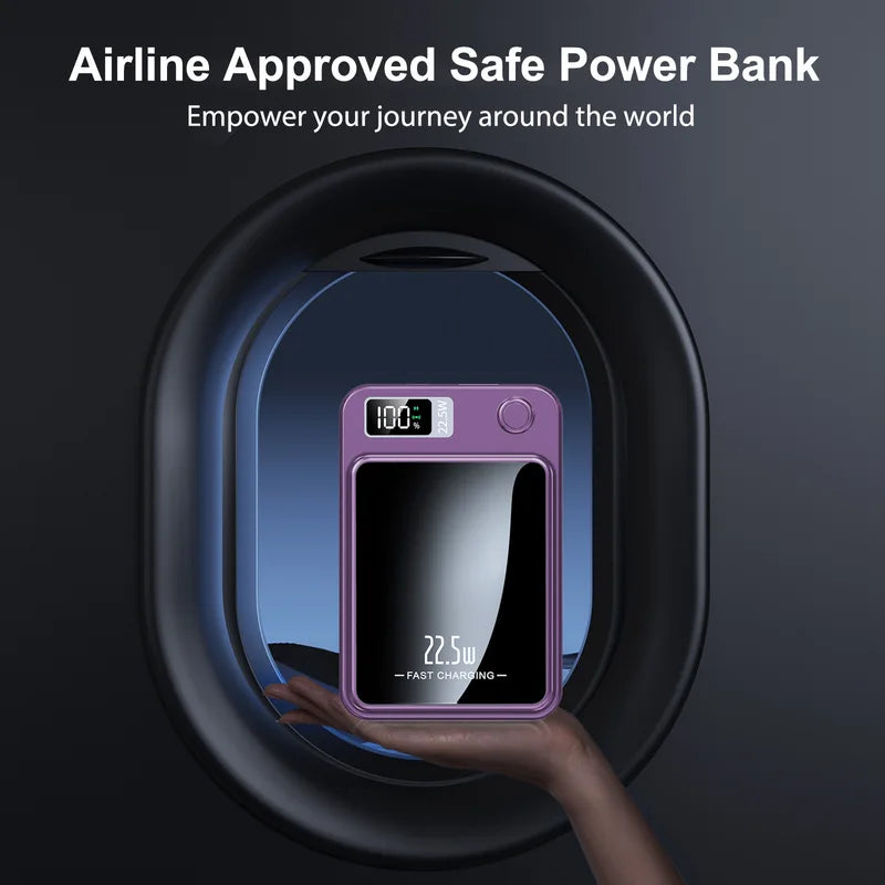 Wireless Magnetic Power Bank 10000mAh Fast Charging Portable Power Bank with LED Display