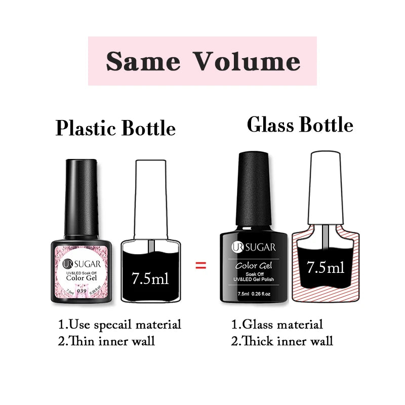 Gel Nail Polish Set - 7.5ml Semi-Permanent Nail Art UV LED Soak Off