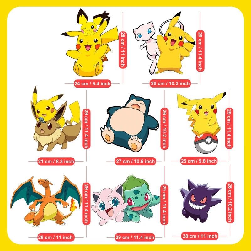Pokemon Yard Signs Set - 8pcs Lawn Decorations for Pokemon Party