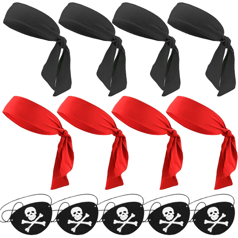 Children's Halloween Pirate Eye Mask & Headscarf Set - Role Play Costume Props