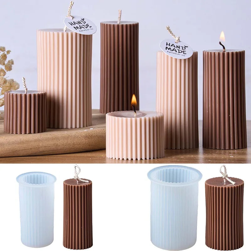 Candle Mold Cylindrical Silicone DIY Wax Resin Soap Craft Home Decor